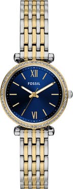 Fossil Carlie Mini Two-Tone Bracelet Watch, 28mm