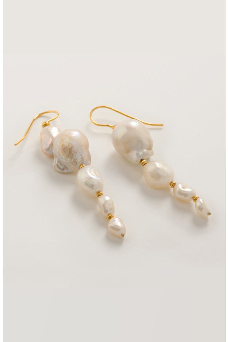 Large Baroque Pearl Drops, Alternate, color, Gold