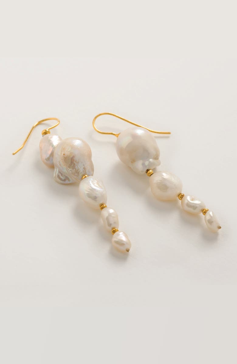 Freya Rose Large Baroque Pearl Drops, Alternate, color, Gold