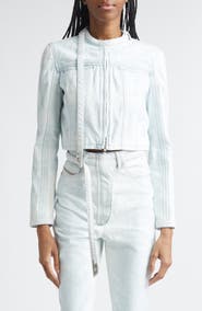 DIESEL® De-Saphix Crop Satin Denim Jacket