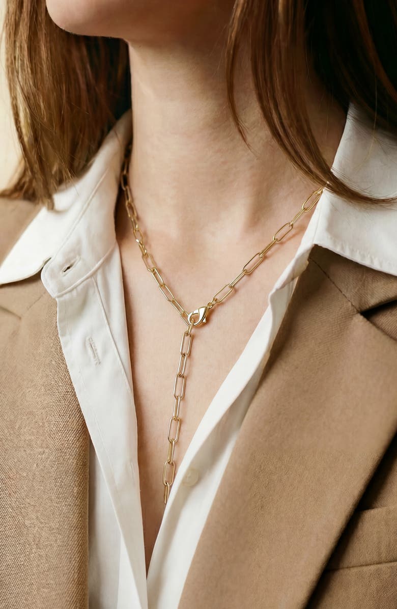 ARGENTO VIVO Paperclip Necklace, Alternate, color, Silver