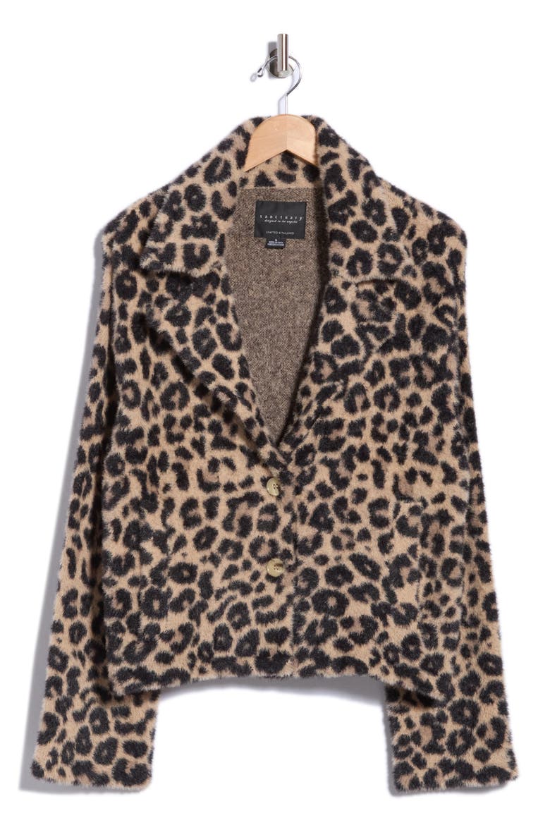 Eyelash Knit Jacket, Alternate, color, BLACK LASH LEO