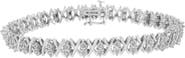 Haus of Brilliance Silver 1.0 Ctw Diamond Miracle-Set X-Link Tennis Bracelet