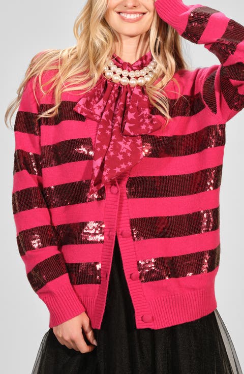 Stripe Sequin Cardigan