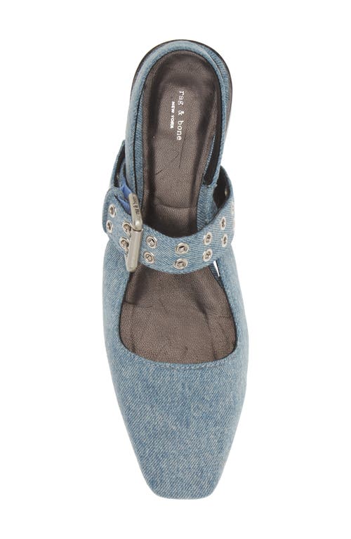 Rag & Bone Astra Denim Buckle Slingback Ballerina Flats In Denim