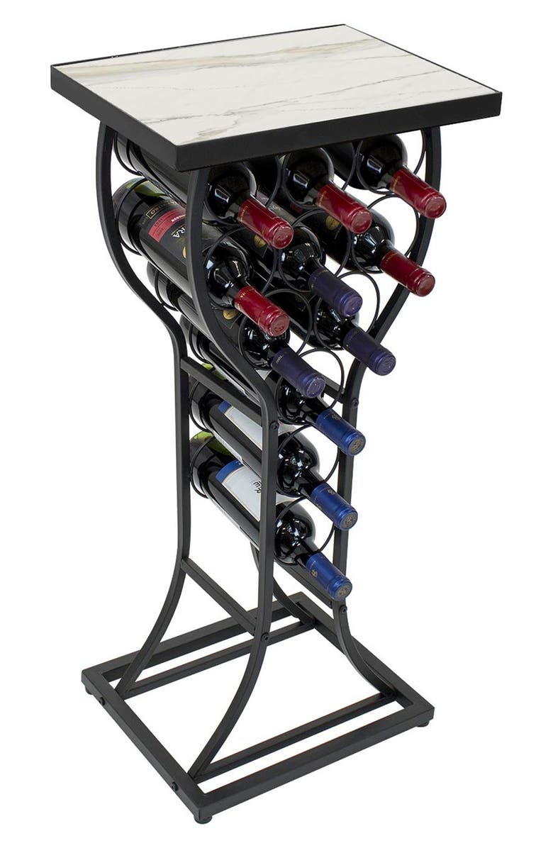 SORBUS Metal & Marble Wine Holder Side Table, Alternate, color, 