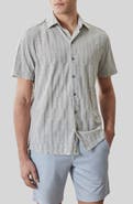 Robert Barakett Vessar Texture Knit Short Sleeve Button-Up Shirt