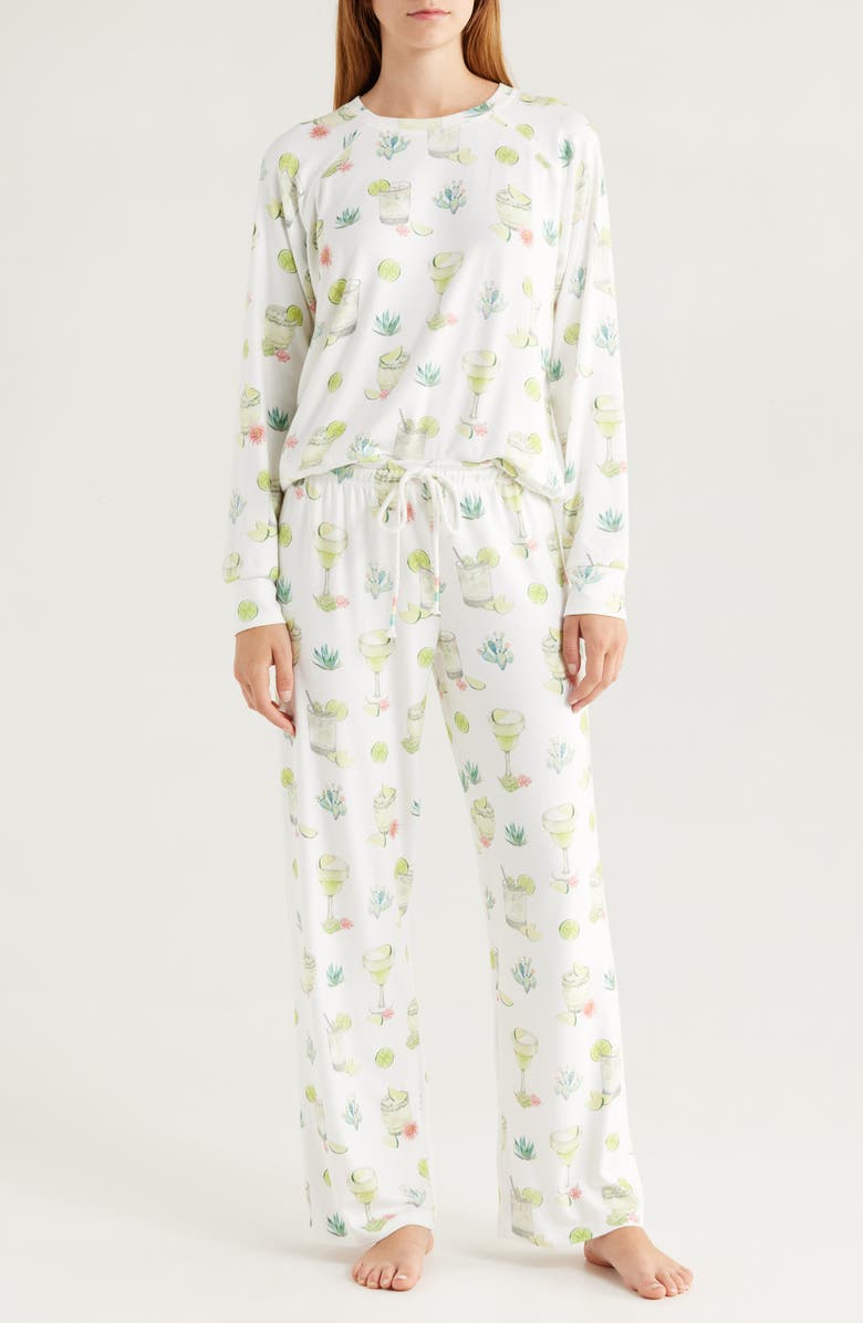 PJ Salvage Limes & Sunshine Butter Jersey Pajamas, Main, color,