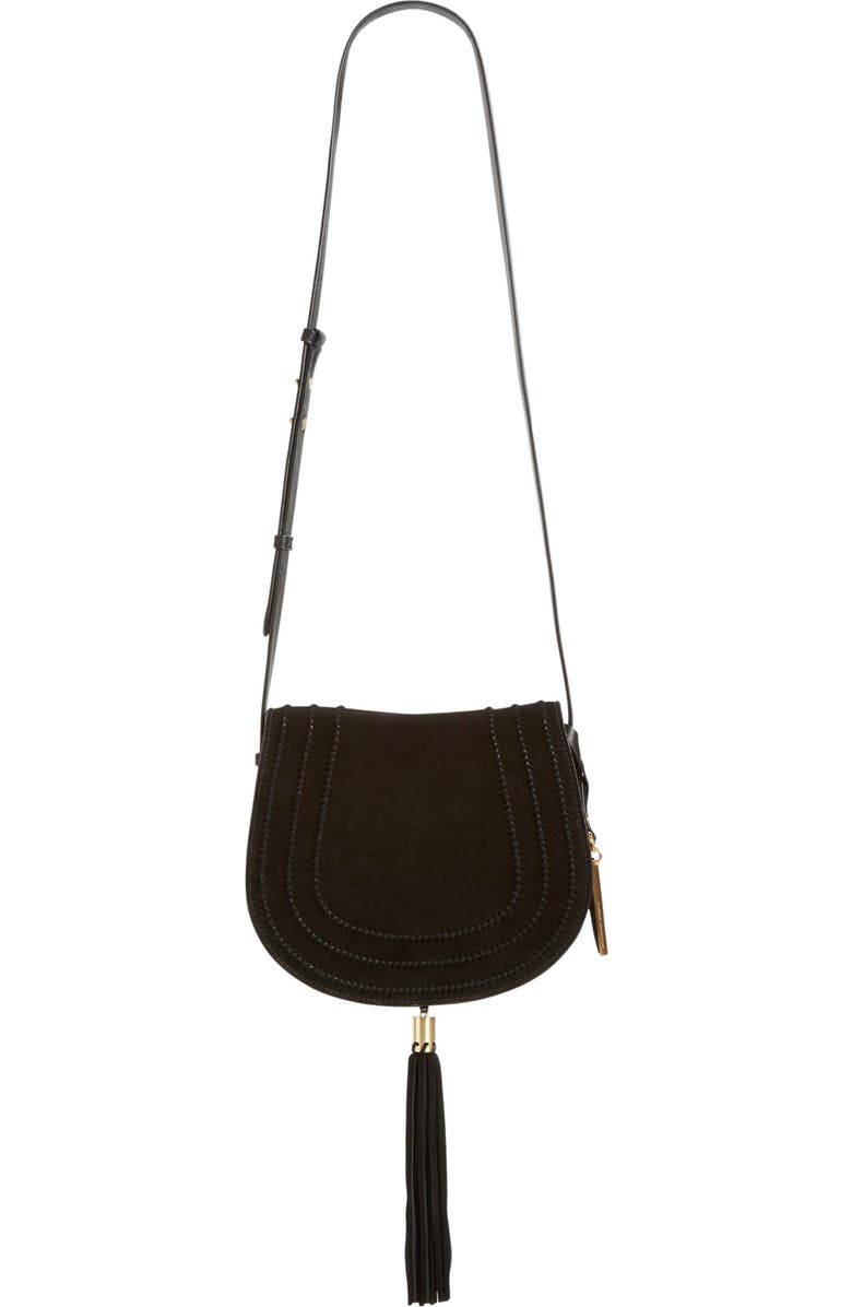Vince Camuto 'Izzi' Tassel Leather & Suede Crossbody Bag, Alternate, color,