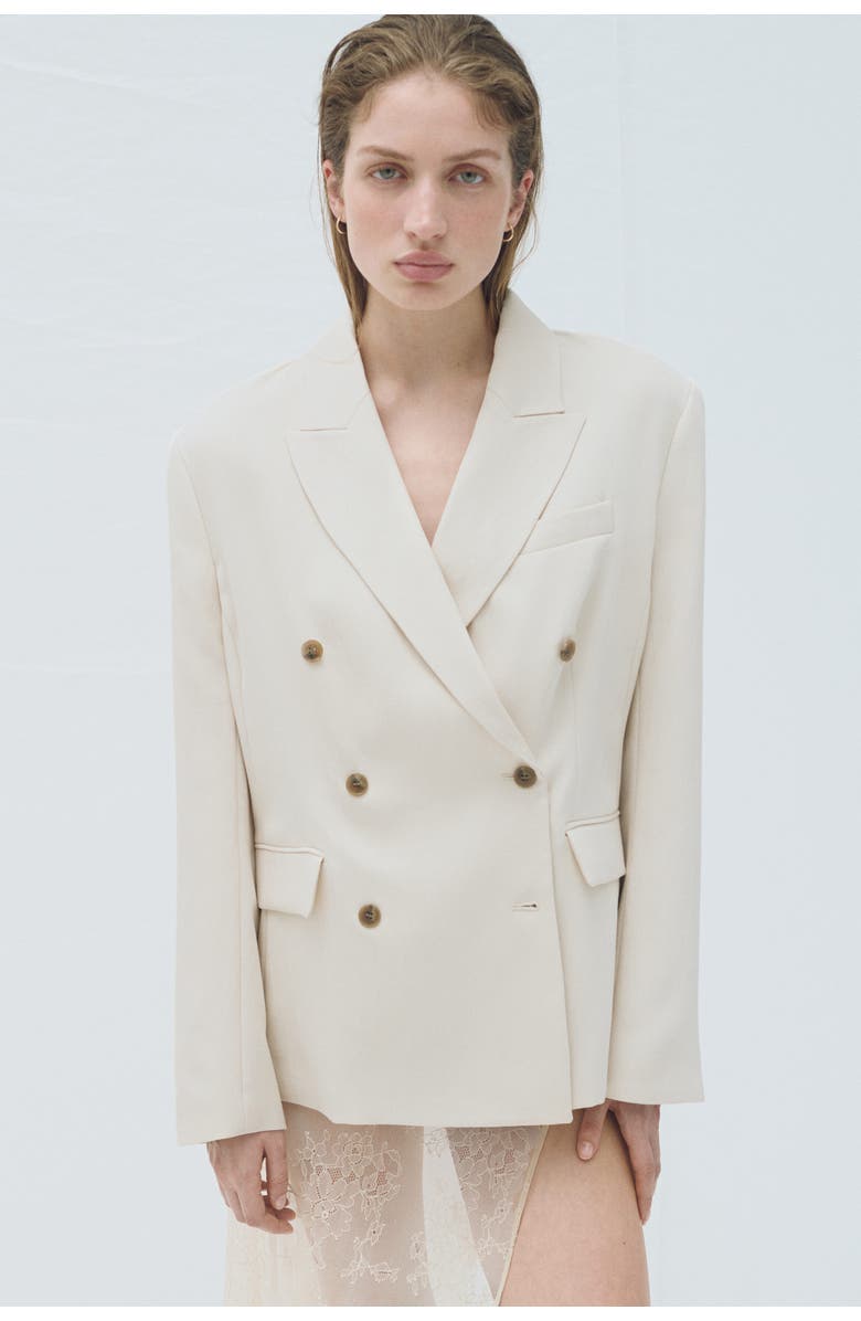 H&M Double-breasted Blazer, Alternate, color, Light Beige