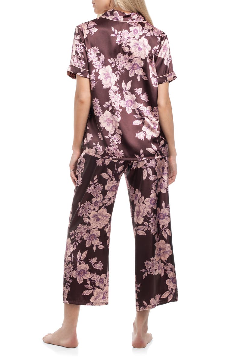 In Bloom by Jonquil Hilaria Crop Long Pajamas, Alternate, color, Chocolate