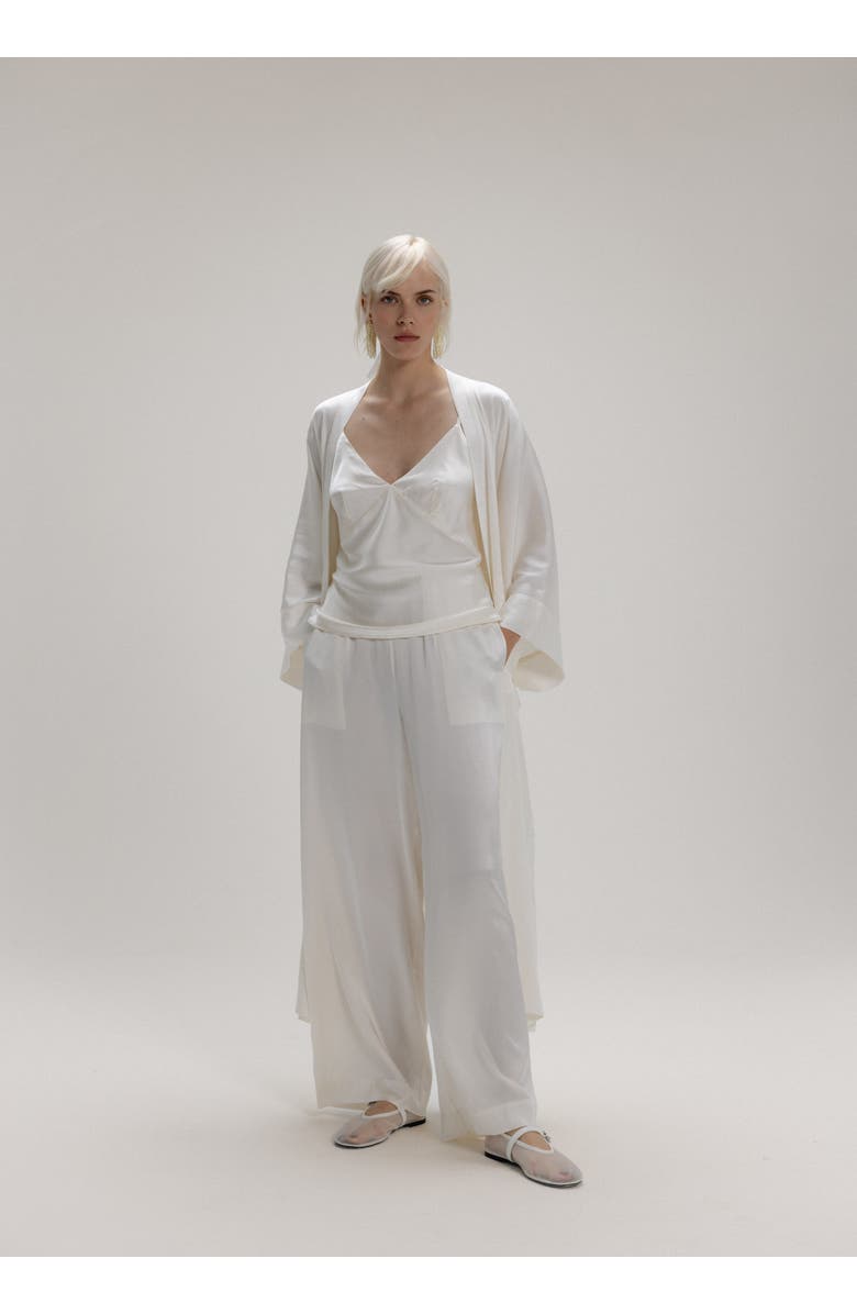 Alas Silk Kimono Robe, Alternate, color, Milk White