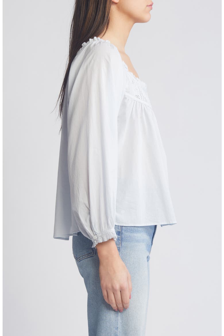 Ruffle & Lace Cotton Top, Alternate, color, BLUE ILLUSION