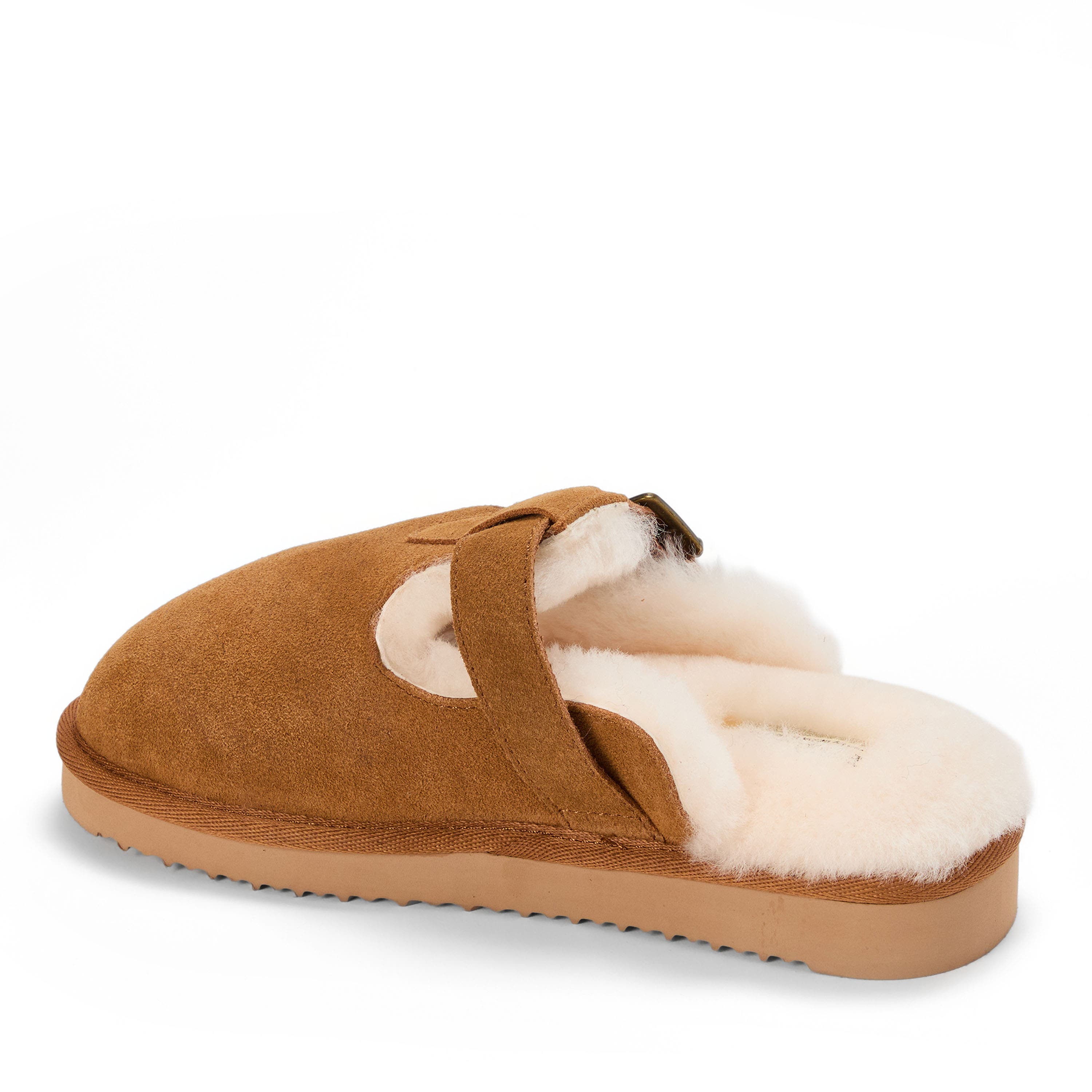 DEARFOAMS Fireside Maitland Genuine Shearling Scuff Slipper, Alternate, color, Chestnut
