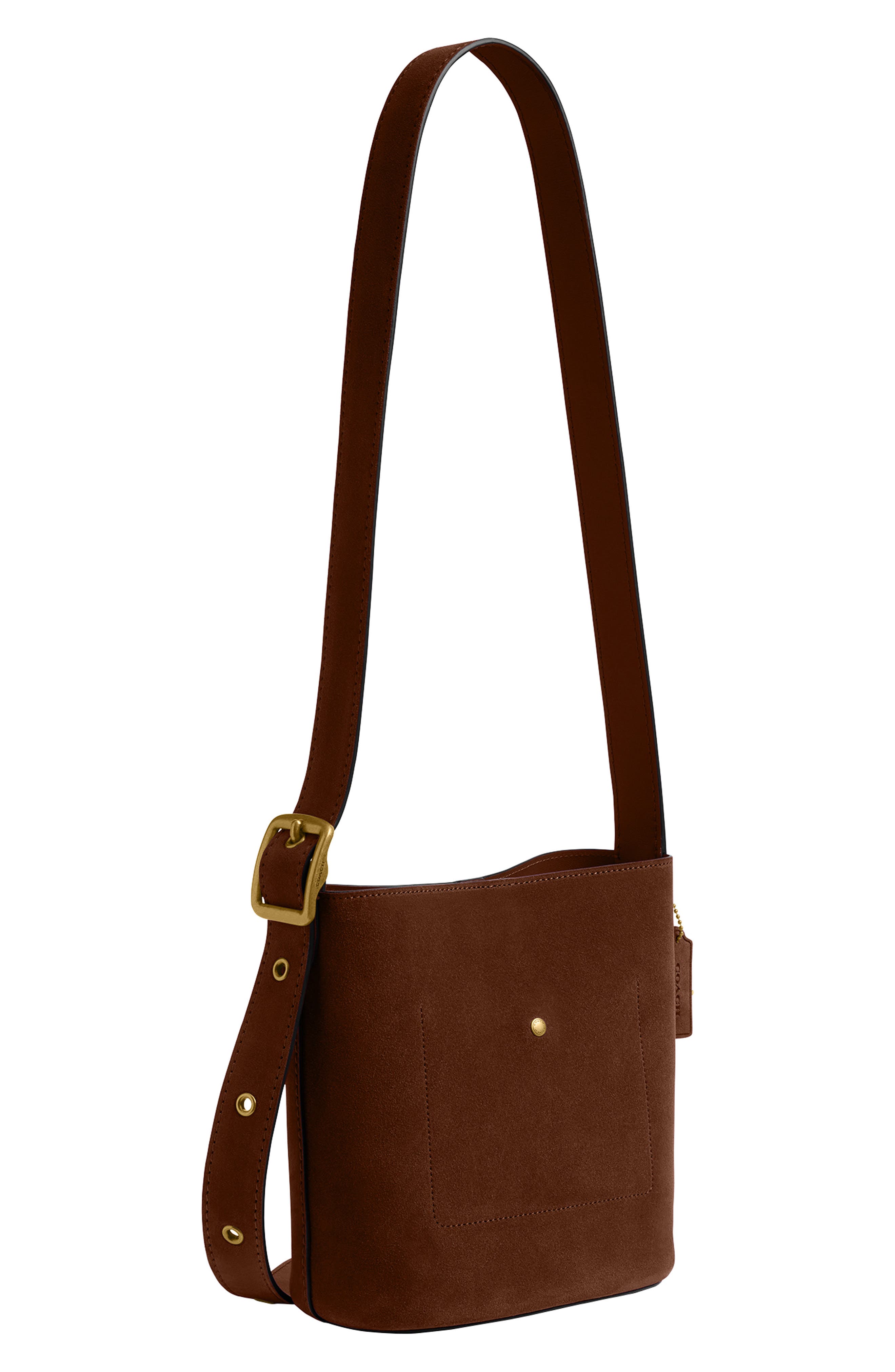 COACH Bleecker Suede Crossbody Bag, Alternate, color, B4/ Warm Brown