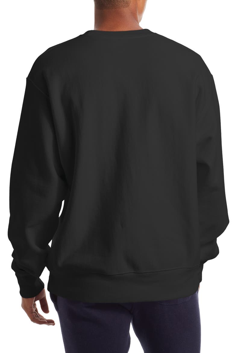 Reverse Weave Crew Sweatshirt, Alternate, color, BLACK