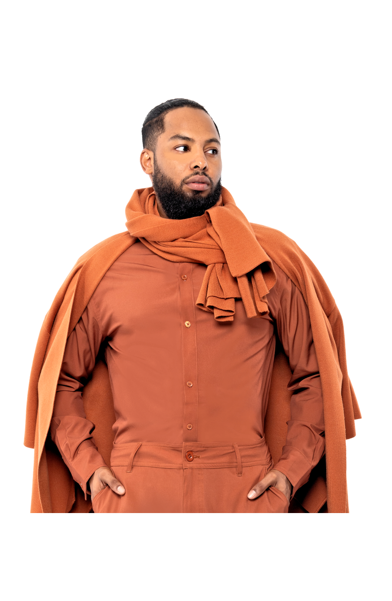 Dai Moda Men's Autumn Long Sleeve Shirt, Alternate, color, Rust