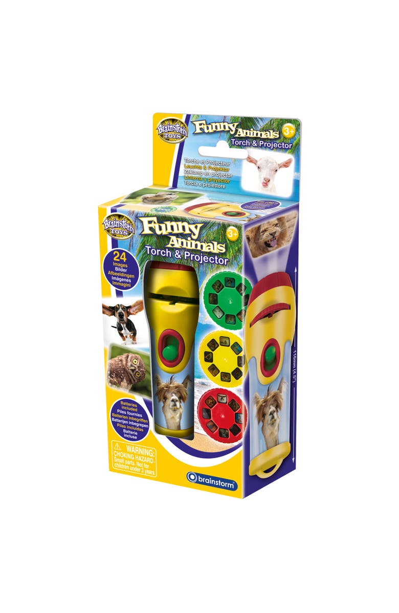Brainstorm Toys Funny Animals Torch and Projector, Main, color, Multicolored