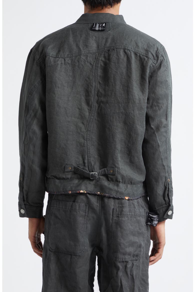 Linen Denim Jacket, Alternate, color, KHAKI GRAY