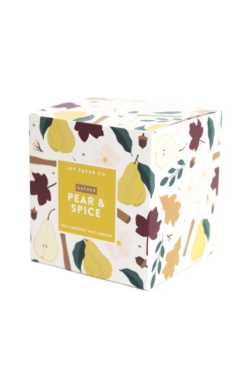 Joy Paper Co. Gather Pear Spice Blend Coconut Soy Candle In White Glass Tumbler