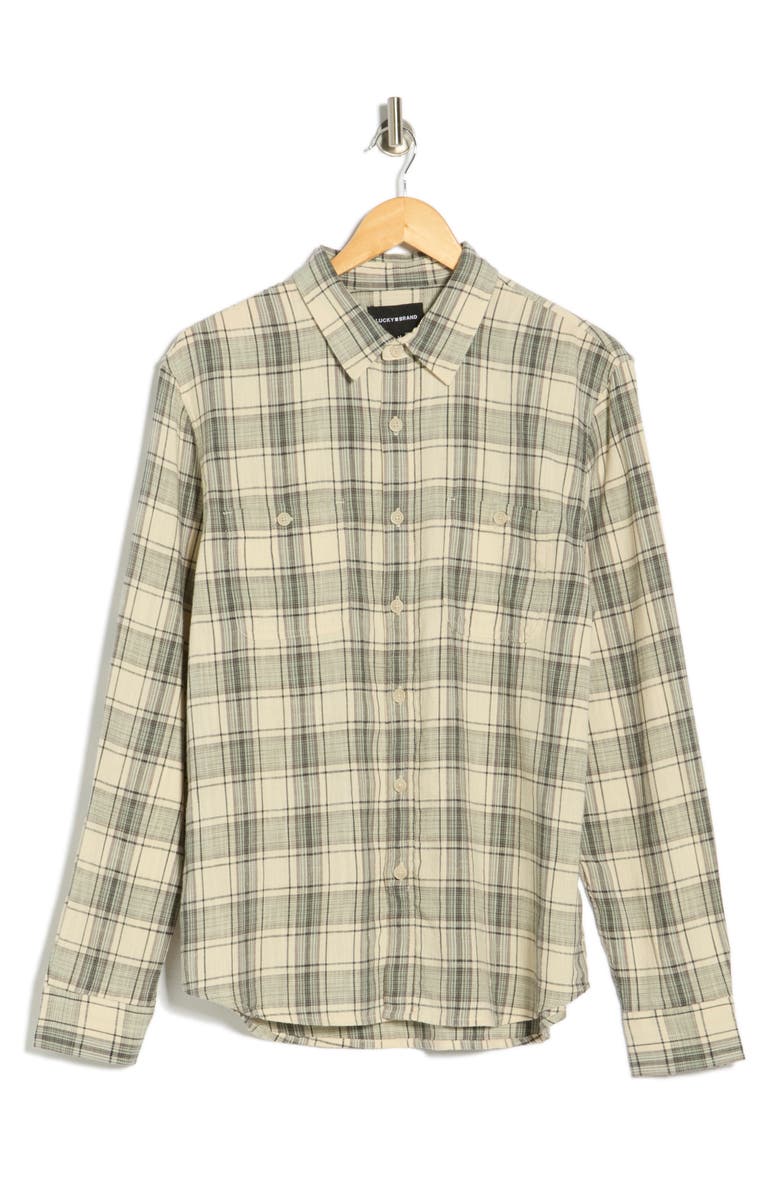 Lucky Brand Plaid Work Shirt, Main, color, Natural Multi Plaid