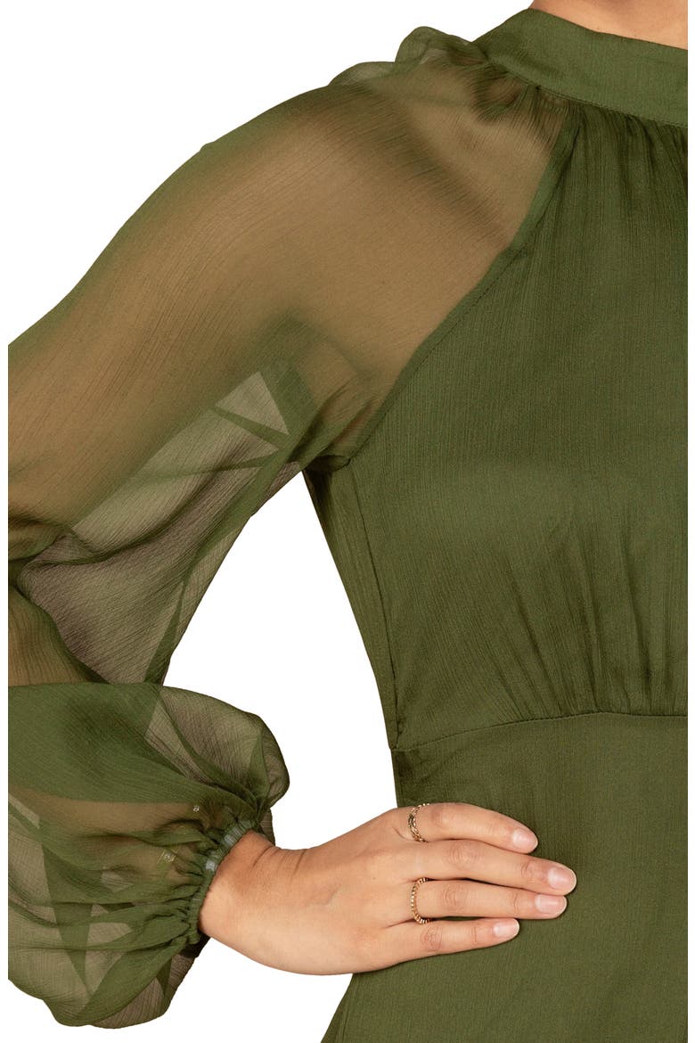 Julip Long Sleeve Tiered Maxi Dress, Alternate, color, OLIVE