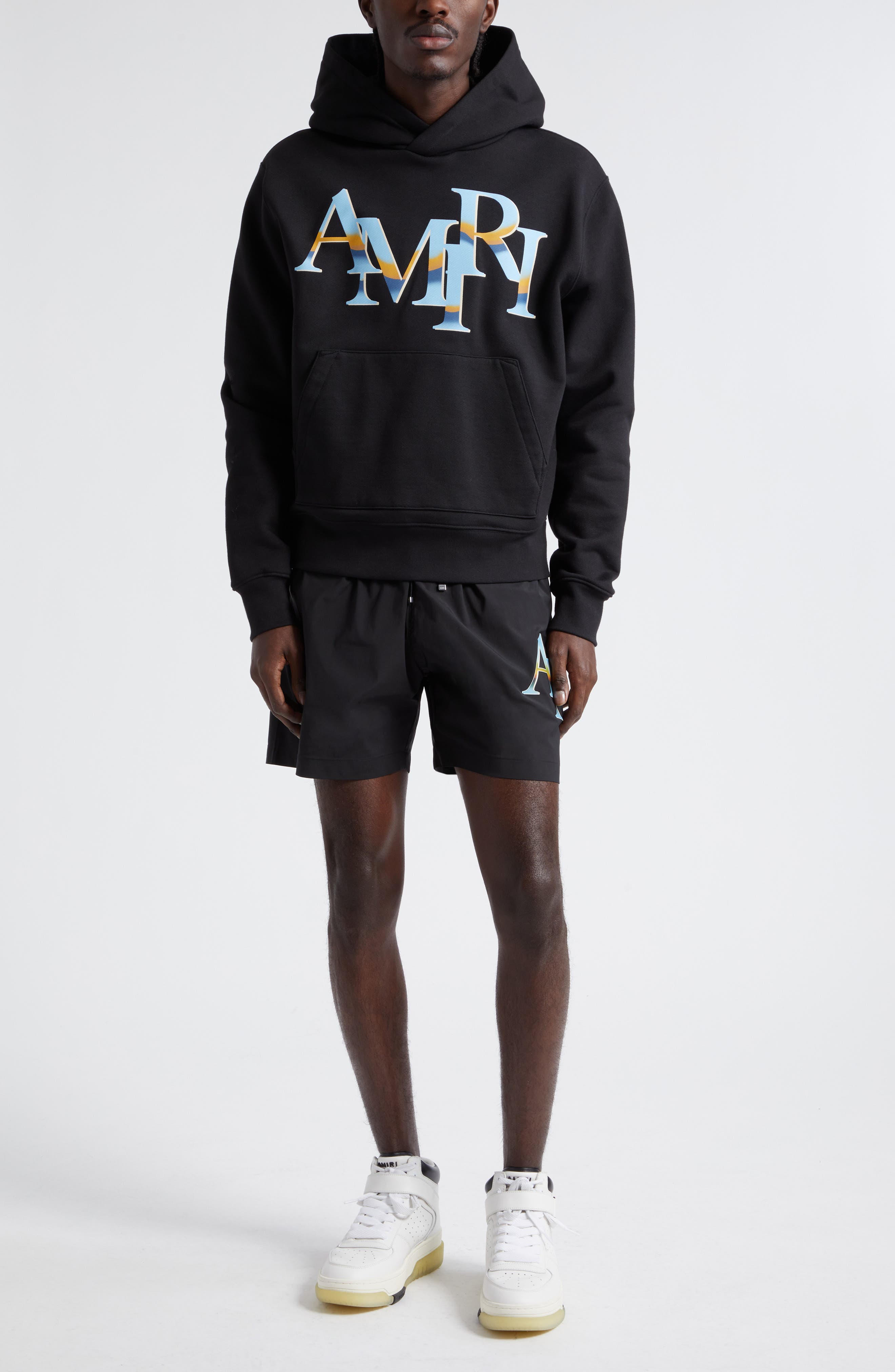 AMIRI Chrome Staggered Logo Hoodie (Men) | Nordstromrack