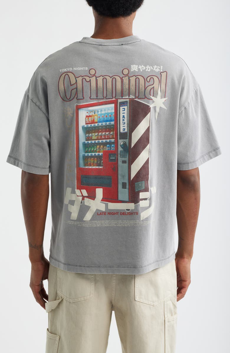 CRIMINAL DAMAGE Vending Graphic T-Shirt, Alternate, color, Washed Grey