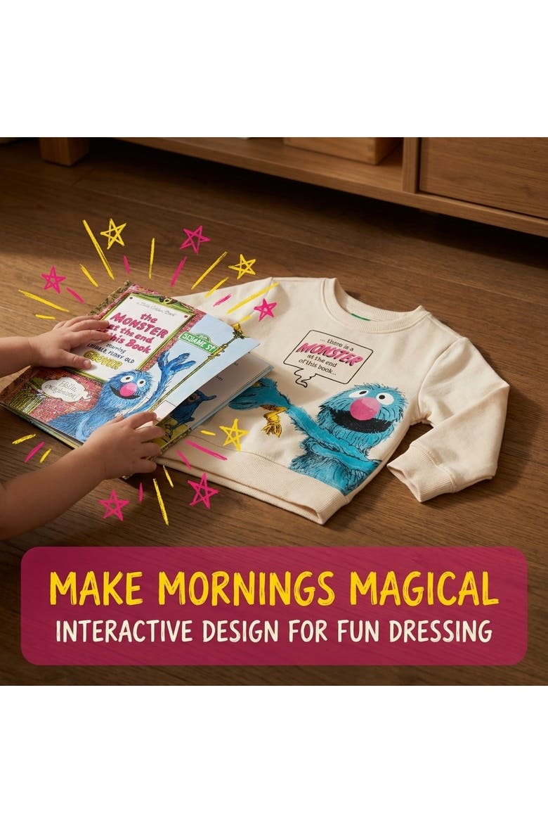 Sweatshirt and Book Set, Alternate, color, Grover Off White