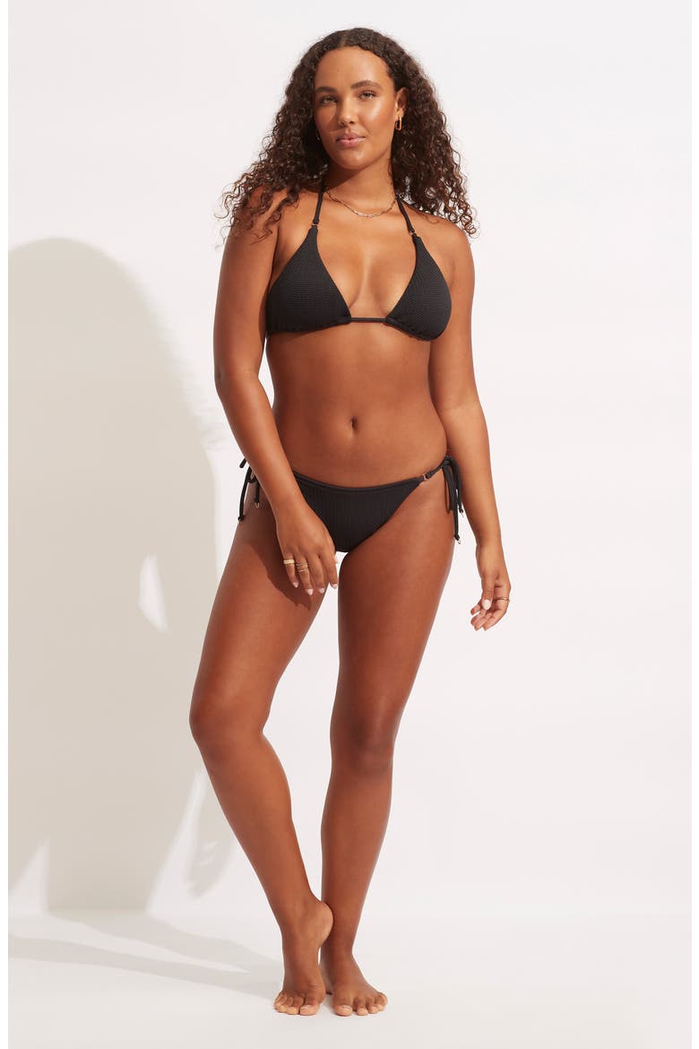 Slide Tri Bikini Top, Alternate, color, BLACK