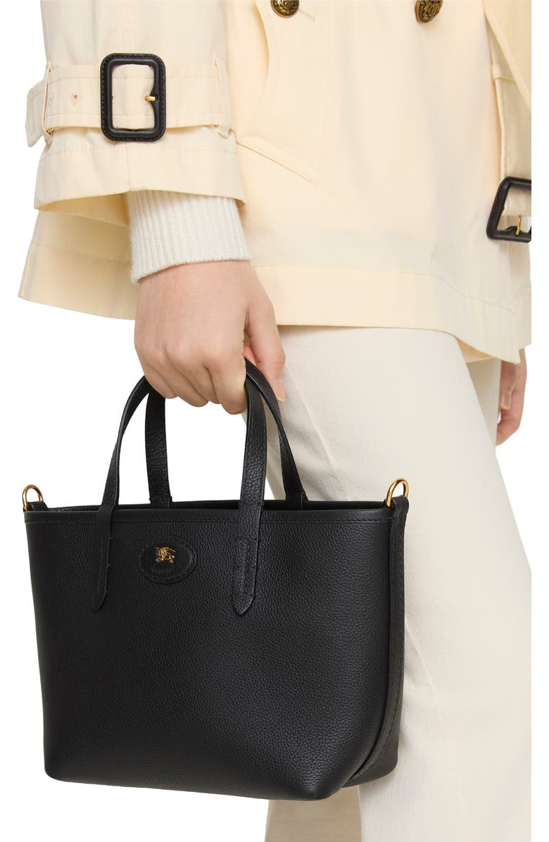 Burberry Mini Reversible Bloomsbury Tote, Alternate, color, Black/Calico Beige