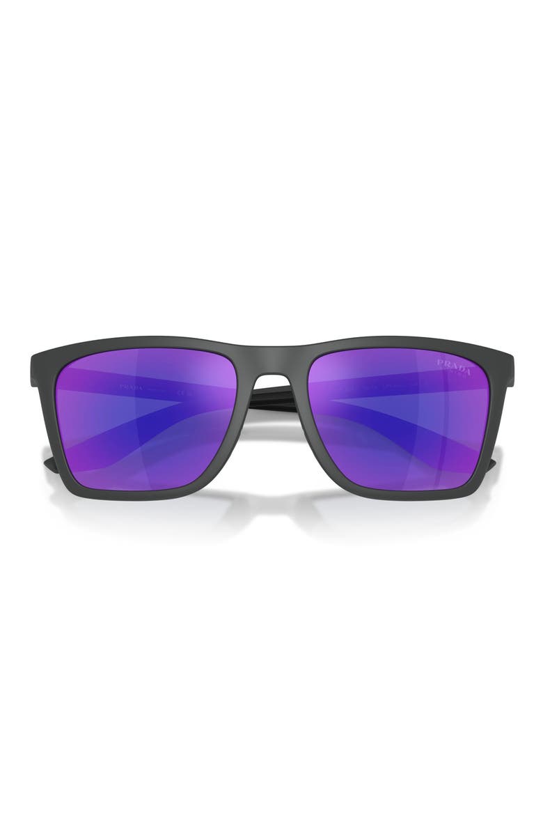 56mm Pillow Sunglasses, Alternate, color, RUBBERED GREY / BLUE VIOLET