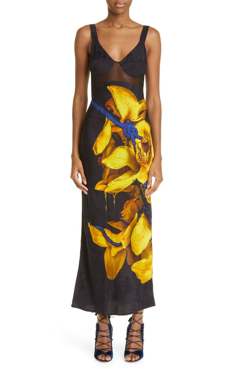 Jason Wu Collection Floral Placement Print Dress, Main, color, 