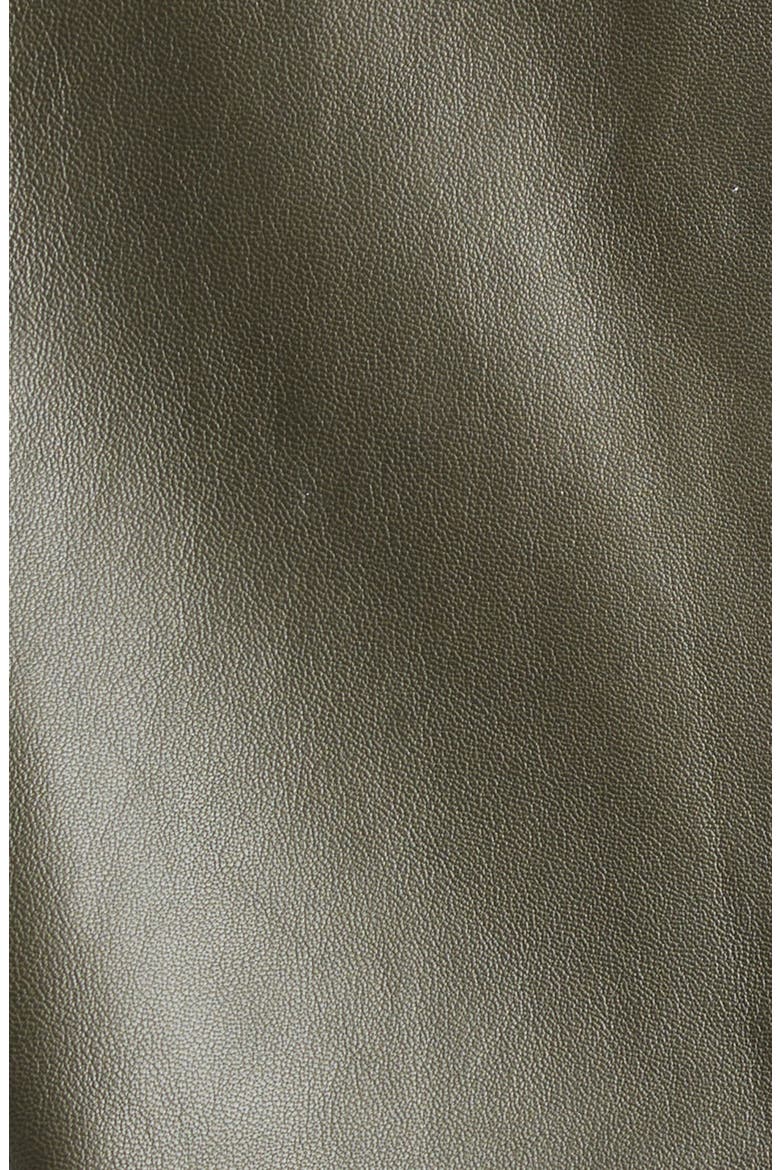 Zip Pocket Leather Jacket, Alternate, color, OLIVE