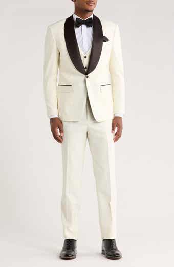 ZEGARIE Ivory Shawl Collar 3-Piece Tuxedo