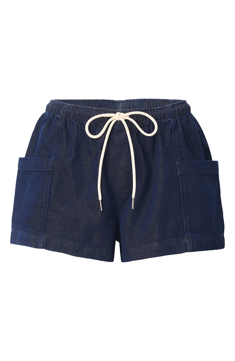 rag & bone Emery Drawstring Cargo Denim Shorts, Alternate, color, Ocean Rinse