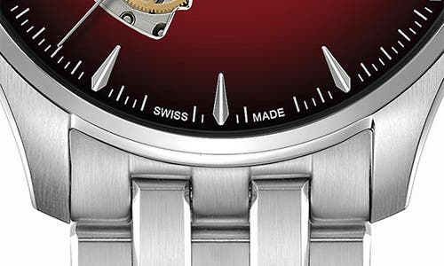 Hamilton Jazzmaster Open Heart Automatic Bracelet Watch, 40mm In Silver/red