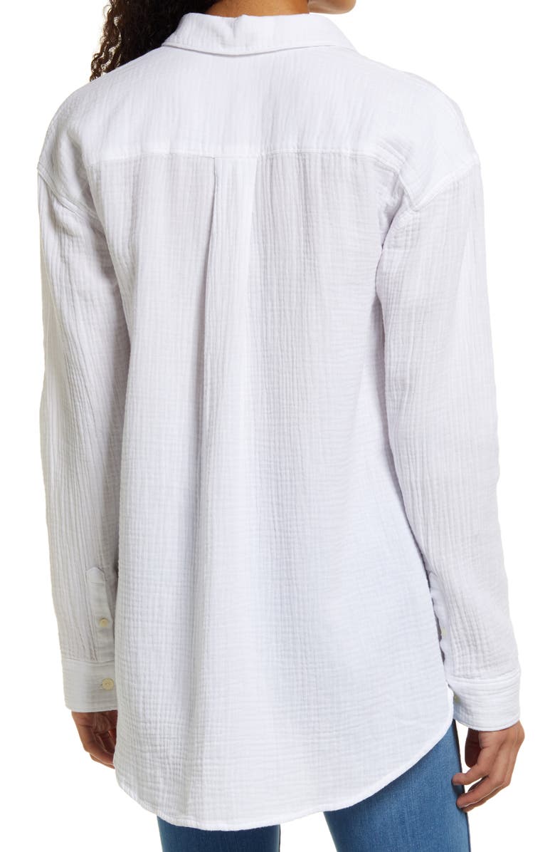 Caslon<sup>®</sup> Long Sleeve Gauze Button-Up Shirt, Alternate, color,