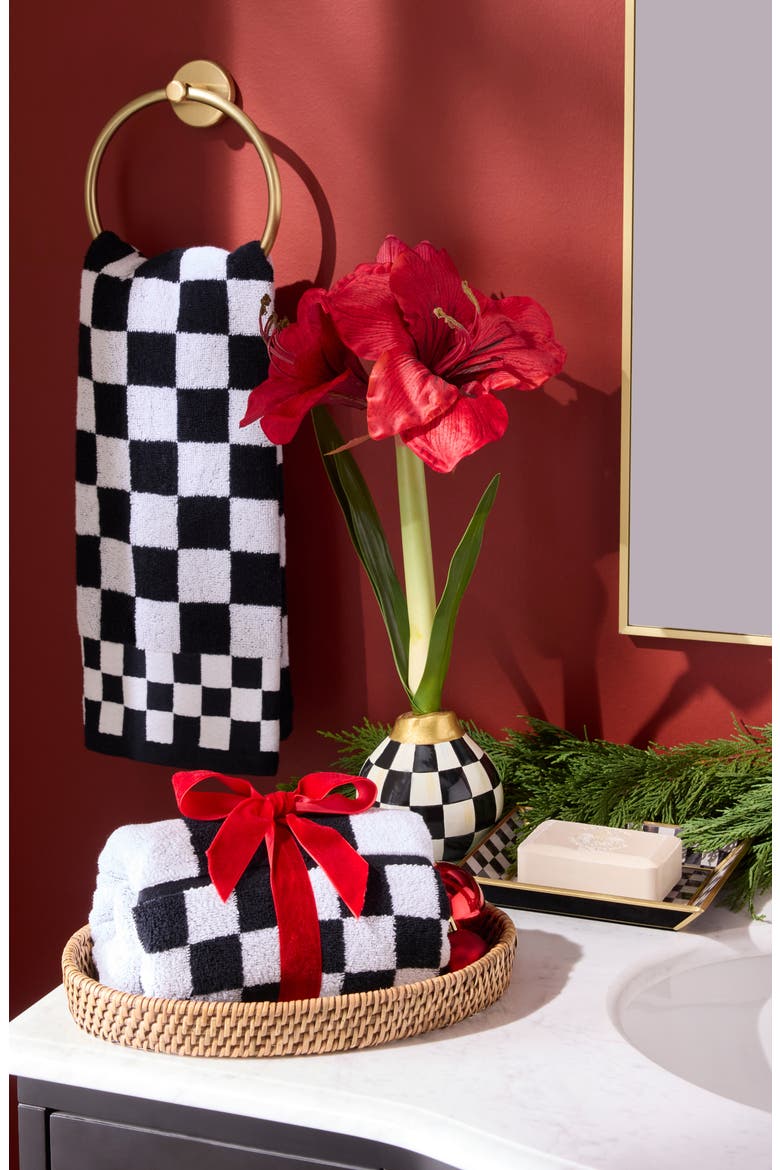 Courtly Check Imitation Amaryllis Bulb Arrangement, Alternate, color, COURTLY
