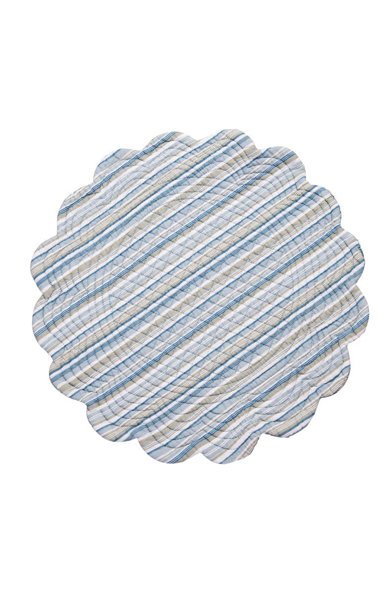 C&F Home Morrison Round Quilted Placemats Set of 6, 17", Alternate, color, Green