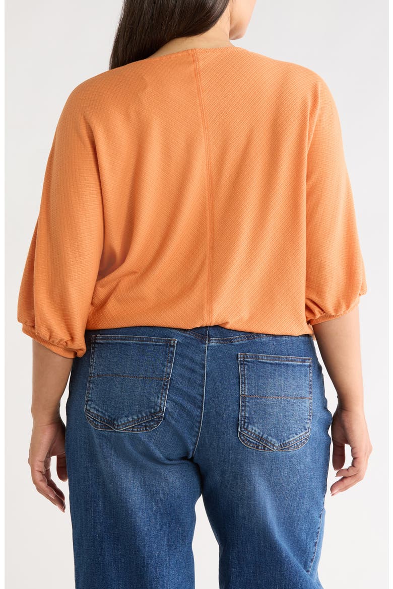 Elbow Sleeve Blouson Top, Alternate, color, ROASTED CARROT