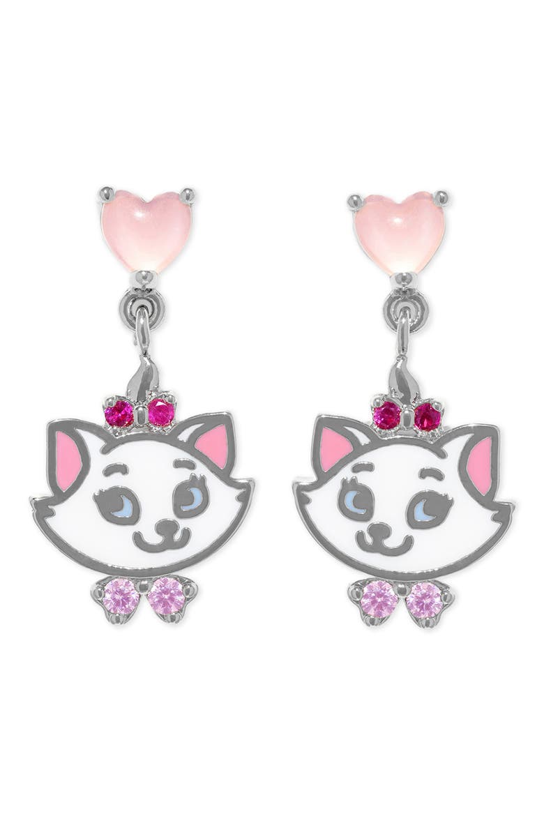 Disney Aristocats Marie Dangle Earrings, Main, color, SILVER