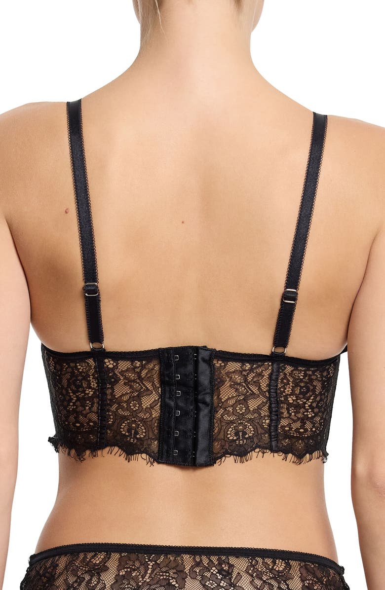 Hanky Panky Sheer Seduction Underwire Bustier, Alternate, color, Black