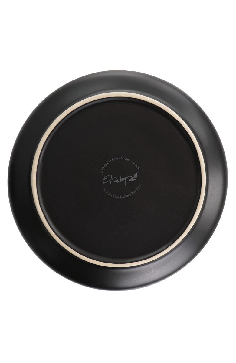 Elama Paul 6 Piece Stoneware Salad Plate Set, Alternate, color, Black