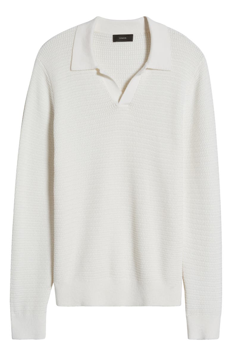 Vince Craftsman Rib Johnny Collar Sweater, Alternate, color, Off White
