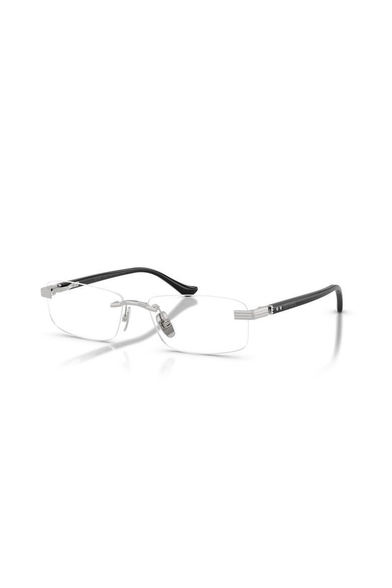 56mm Rectangle optical glasses, Main, color, Silver