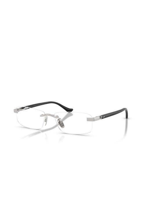 Ferrari 56mm Rectangle Optical Glasses In Silver