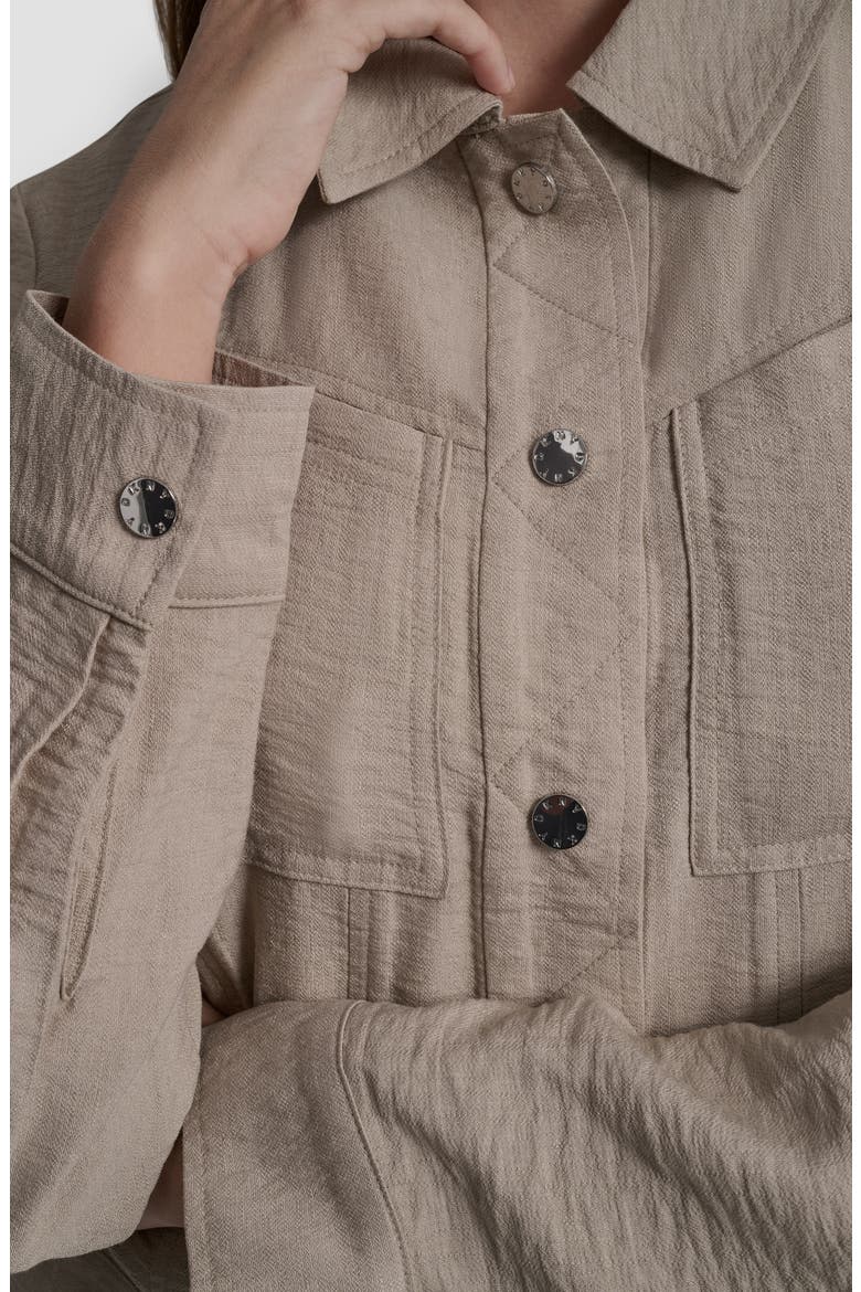 Twill Trucker Jacket, Alternate, color, PEBBLE