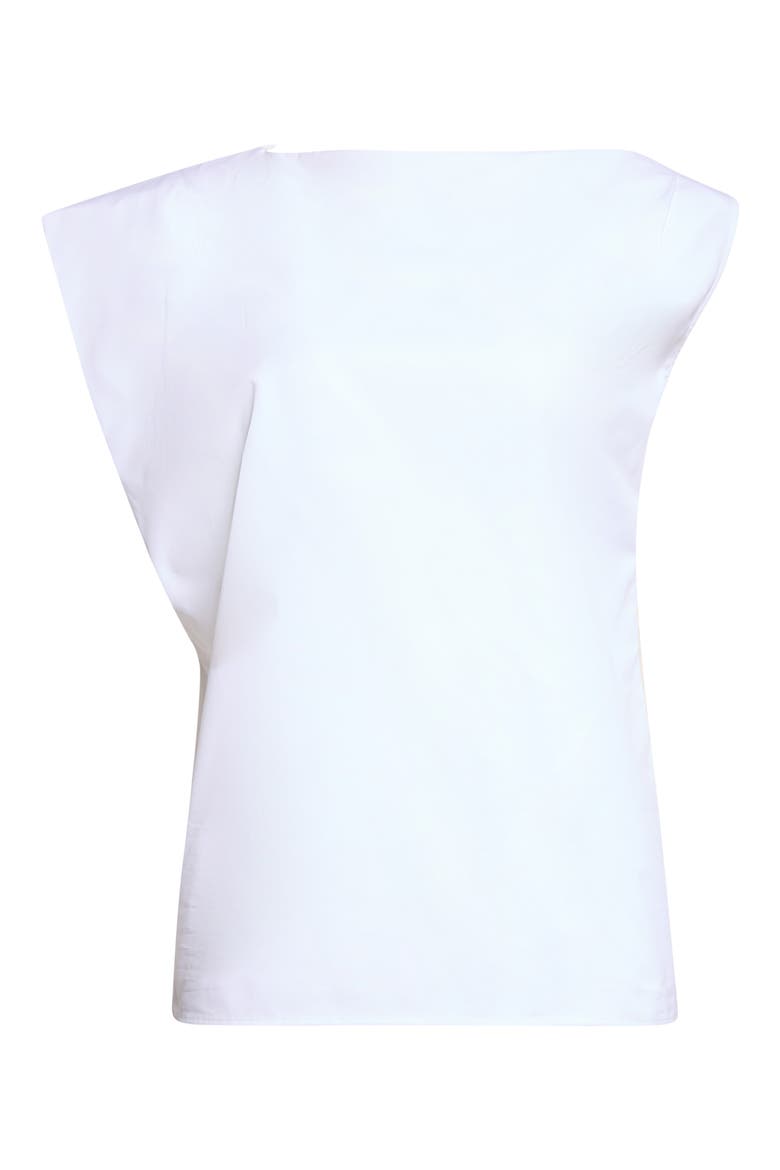 La Haut Drap Bateau Neck Shell, Main, color, WHITE