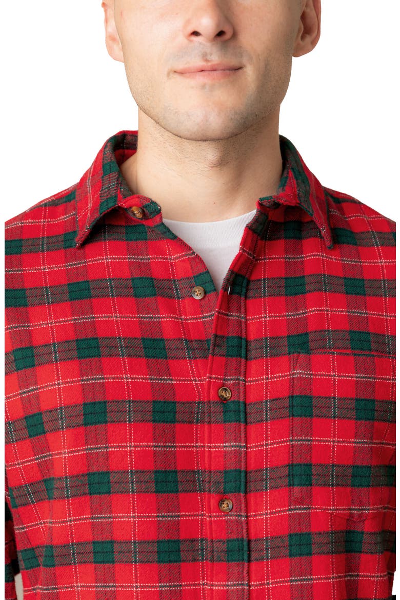 Organic Long Sleeve Flannel Button Down Shirt, Alternate, color, London Plaid
